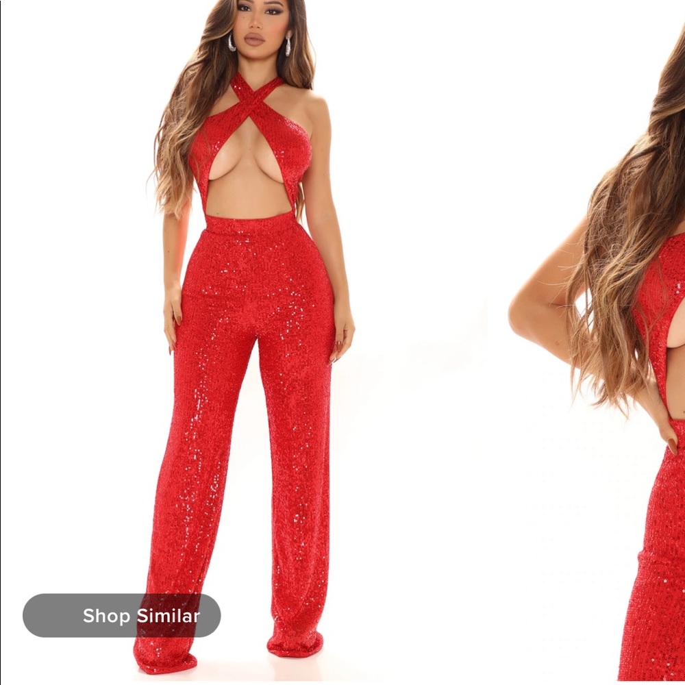 Red Sequin Jumpsuit